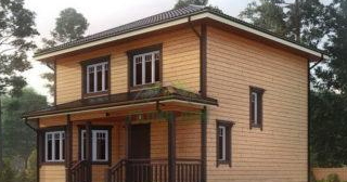 Двухэтажный дом из бруса в Черняховске от Строй-Чрх - строительство от 137488 руб.