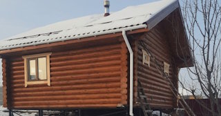 Баня из оцилиндрованного бревна под ключ в Черняховске - от 137488 рублей