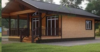Проект одноэтажного дома из бруса с террасой - Строительство в Черняховске от Строй-Чрх от 137488 руб.